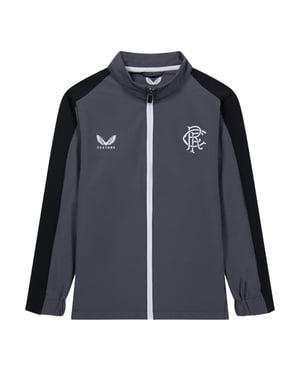 Castore Rangers FC-trainingsjack met opstaande kraag en ruime pasvorm voor kinderen (IJzeren poort)
