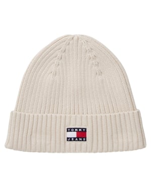 Tommy Jeans Muts met vlaglogo (Beige)