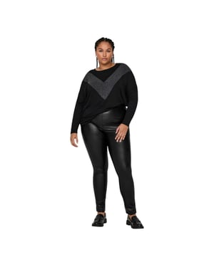 Only Dames/Dames Legging Hoog Taille Leer (Zwart)