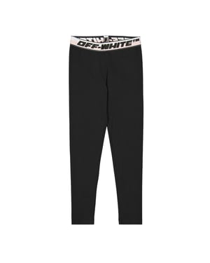 Off White Leggings met logo voor kinderen (Zwart)