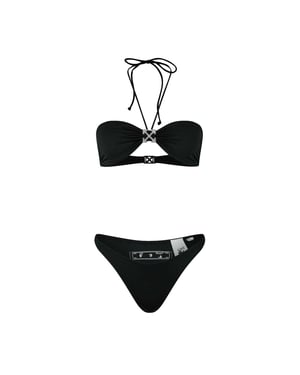 Off White Dam/Lady Arrow Logo Bikiniöverdel Set (Svart)