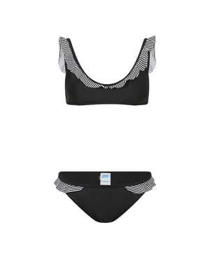 Zoggs Bikiniset med volanger för damer (Svart)