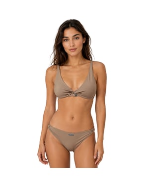Off White Dames/Dames Minimalistische Bikini (Beige)