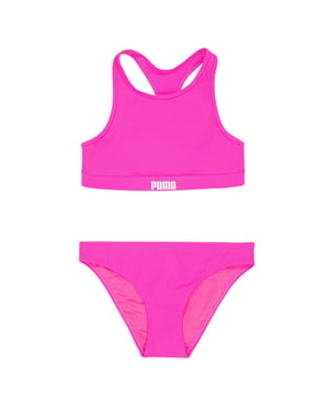 Puma Tvådelad baddräkt för dam/kvinnor (Fluorescerande rosa)