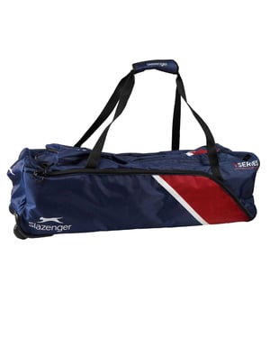 Slazenger V60 Logo Cricket Duffeltas op wieltjes (Marine / Rood)