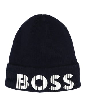 Boss Beanie met letters voor kinderen (Marine)