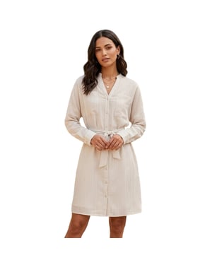 Vero Moda Damesjurk met strepen van Ines (Zilver)