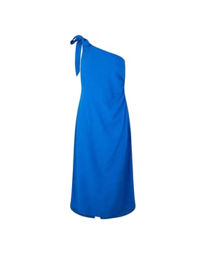 Vero Moda Dames Jesmilo One Shoulder Midi Jurk (Classic Blue)