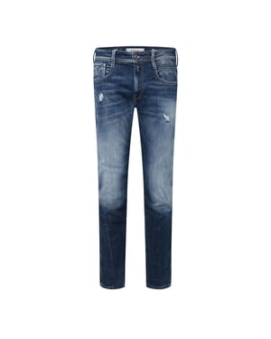 Replay Herrjeans i bomullsdenim med sliten look från Anbass (Blå)