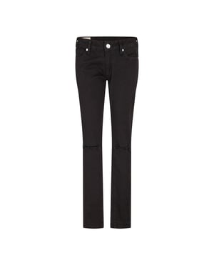 Criminal Damage Skinny-jeans i slitna denim för män (Svart)