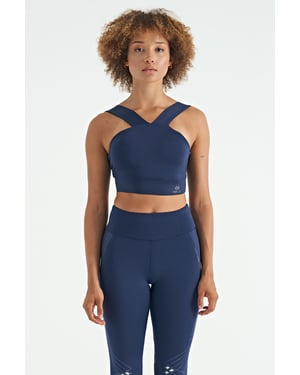 Dames Cropped Mouwloos V-hals Sporttop