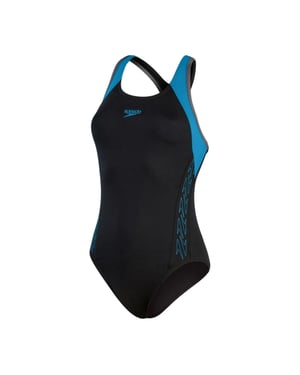 Speedo Dames/Dames Abstract One Piece Badpak (ZWART/BLAUW)