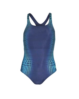 Speedo Dames/Dames Medalist Geometrisch Patroon Eendelig Zwempak (Lagune Blauw)