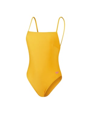 Speedo Eendelig zwempak voor dames met geborduurd logo (Geel)