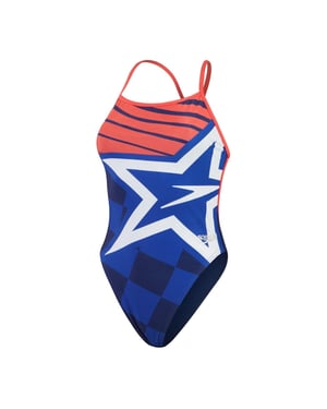 Speedo Dameszwempak met sterrenprint (Blauw)