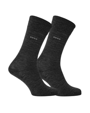 Boss Ankelsockor i ull för män (2-pack) (Kol)
