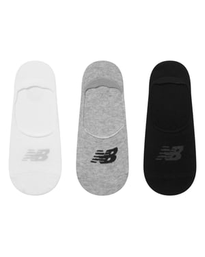 New Balance No-Show Sokken voor volwassenen (pak van 3) (Wit, Groen, Zwart)