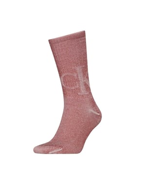 Calvin Klein Unisex vuxen Monogram Crew-strumpor (Röd/vit)