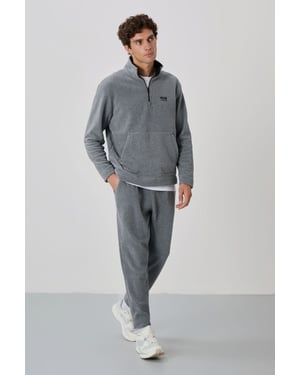 Heren Polyester Fleece Sweatshirt en Broek Set