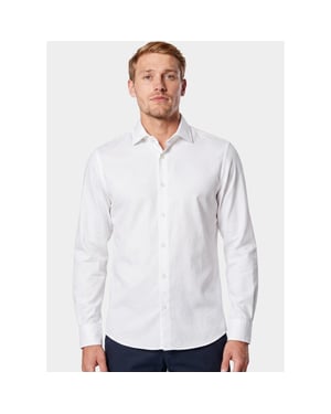 Bos Bright Blue Casual hemd lange mouw linnen shirt 5405.426/100
