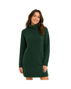 Pieces Turtleneck-trui-jurk voor dames (Trek Groen)