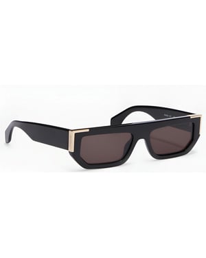 Accessories Palm Angels Golden Rectangle Sunglasses in Black Dark Grey