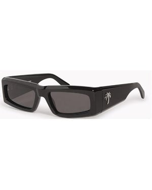Accessories Palm Angels Yreka Rectangle Sunglasses in Black Dark Grey