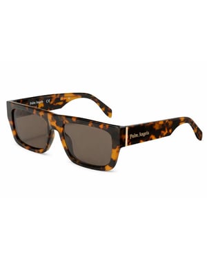 Accessories Palm Angels Pixley Rectangle Sunglasses in Havana Brown