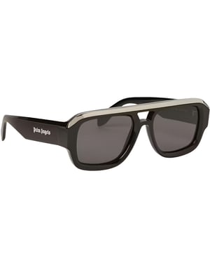 Accessories Palm Angels Stockton Rectangle Sunglasses in Black Dark Grey