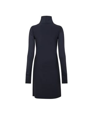 Head Dames Rekbare Kraag Lange Mouwen Jurk (Zwart)