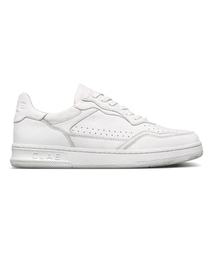 Men's CLAE Adults Low Top Trainers in Triple Wht/Lth