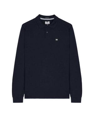 Weekend Offender Herenpoloshirt met lange mouwen (Marine)