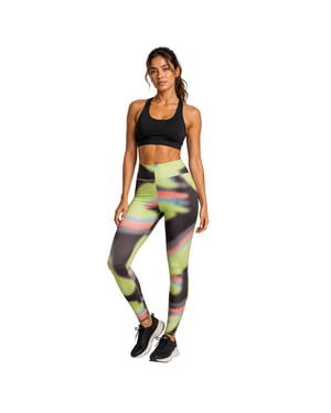 Diadora Figurenvormende sportleggings voor dames (Zwart, Groen)