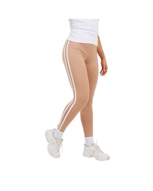 Brave Soul Dames/Dames Legging met Elastisch Streepdetail (Taupe/Wit)