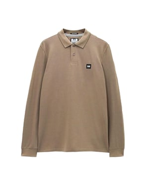 Weekend Offender Herenpoloshirt met lange mouwen (Zand)