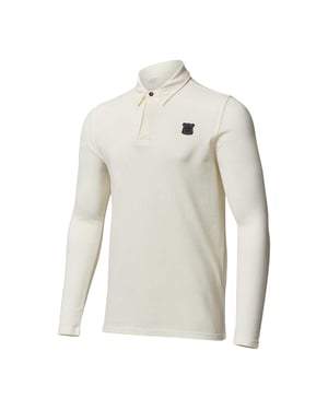 Castore Rangers FC-poloshirt met lange mouwen voor heren (Wit)