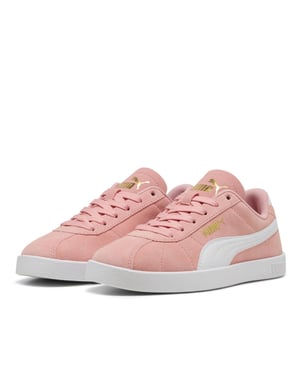 Girls Puma Club Ii Jr Low Top Trainers Unisex Kids in Pink Fruit-Wh