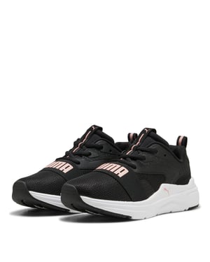 Women's Puma Wired 2 Low Top Lace-Up Trainers in Black/Pink