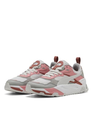 Girls Puma Kids Trinity Low Top Trainers in FthrGryGrychPnk