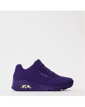 Girls Skechers Durabuck Lace-Up Low Top Sneakers in Purple