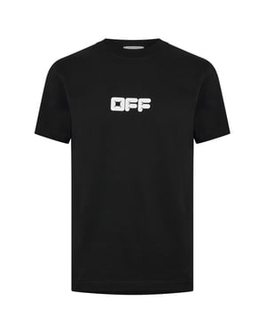 Off White Heren Slim T-shirt in katoen (Zwart)