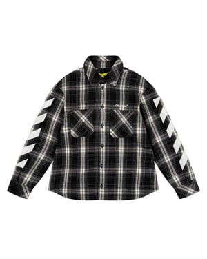Off White Jongens Geruite Regular Shirt (Zwart/Wit)
