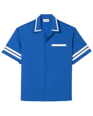 Lacoste Heren Katoenen Twill Relaxed Fit Overhemd (Blauw)