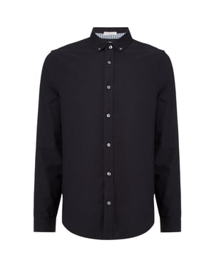 Original Penguin Heren-shirt met lange mouwen 'Sticker Pete' van EcoVero (Donkere saffier)