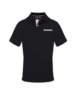 Aquascutum Kortärmad polotröja med krage för herrar (Svart)