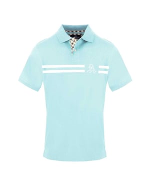 Aquascutum Heren Poloshirt met Kraag en Korte Mouwen (Licht Blauw)