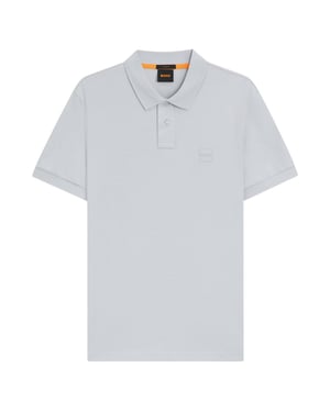 Boss Mannen Passenger Box Logo Polo Shirt (Lichtgrijs)