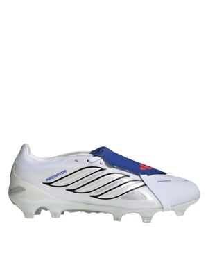 Men's adidas Predator Pro Fold Over Tongue Firm Ground Football Boots in White/Blue