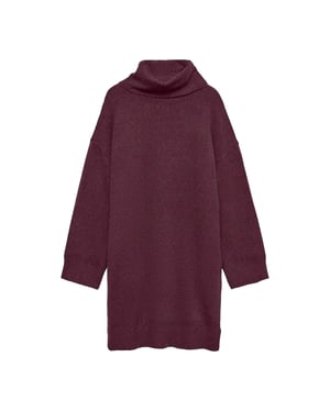 Vero Moda Gebreide jurk met col voor dames (Wijn)