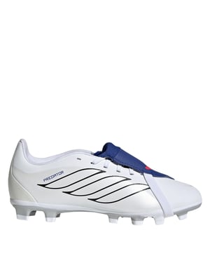 Boys adidas Predator Club Firm Ground Football Boots in White/Blue